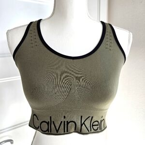 Calvin Klein Olive Green Sports Bra. Size Large